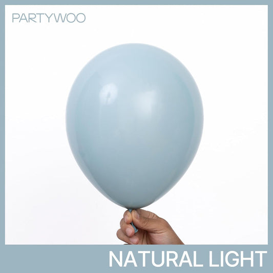 PartyWoo Dusty Blue Balloons 100 pcs 12 inch Light Blue Aqua Balloons for Graduation Wedding Baby Shower Gender Reveal Anniversary Graduation Birthday Party Decorations Blue-F28