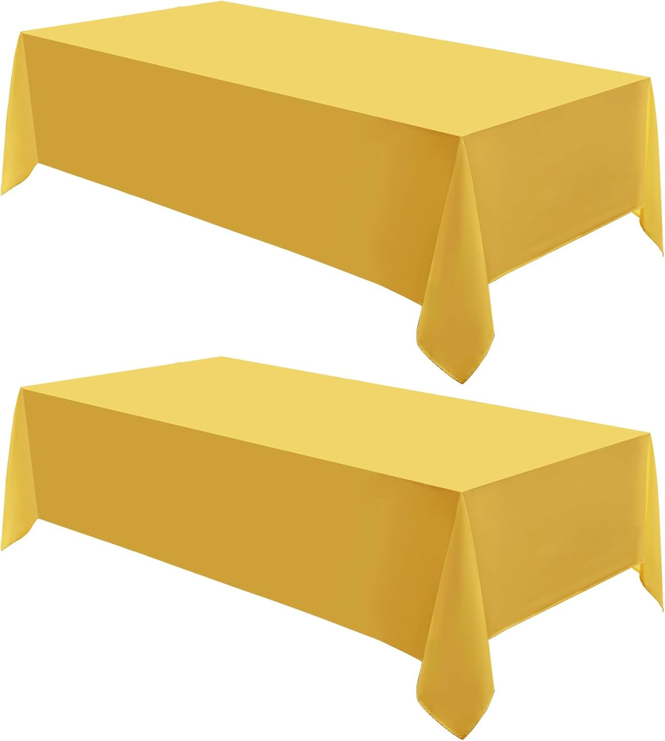 Rectangle Tablecloths 90x132 Inch 2 Pack Yellow Tablecloth Washable Decorative Linen Polyester Table Cloths for Dining Table Banquets Buffet Parties and Wedding