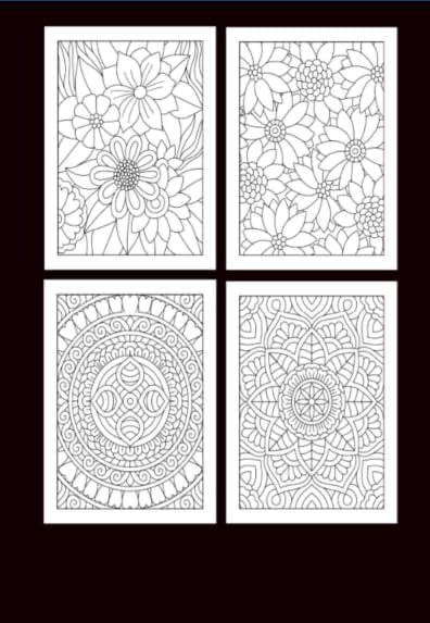 Spiral Bound Adult Coloring Book for Women - 40 Mandala and Flowers Designs - Stress Relief & Relaxation - Single Sided, Perforated Pages, Large A4 Format