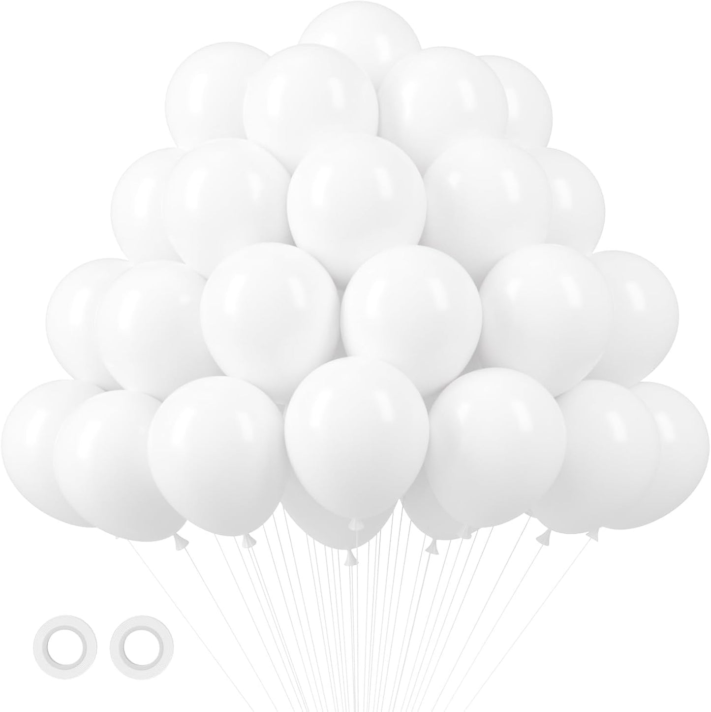 105pcs White Balloons 12inch Party Balloons for Birthday Baby Shower Graduation Wedding Anniversary Party Decorations