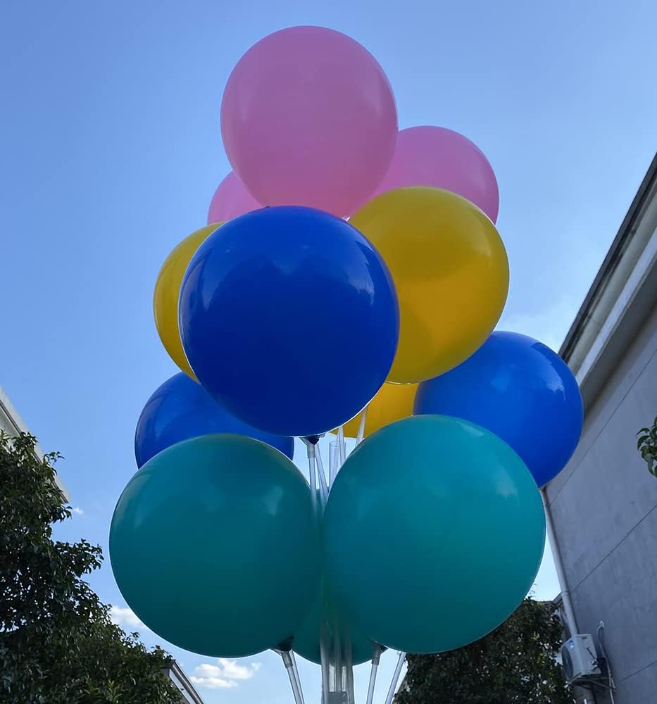 60 pcs 12 Inch Royal Blue Teal Pink Yellow Latex Balloons, For Birthday, Wedding, Baby Shower, Party Balloons Decorations