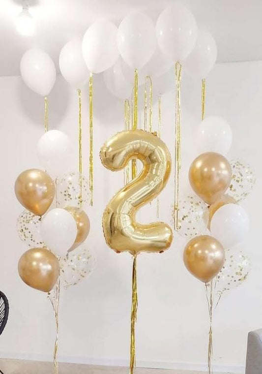 2 Numbers Balloon 40 Inch Light Gold Two Balloon Number Birthday Decor, 2nd 12 21st Party Celebration Decorations Graduations Wedding Baby Shower