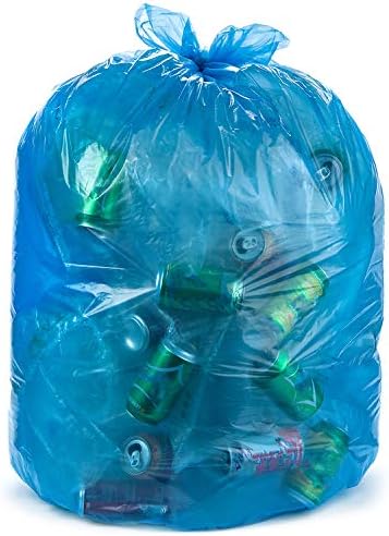 Aluf Plastics Heavy Duty 55 Gallon Blue Trash Bags - (Value 50 Pack) - 1.5 MIL equivalent Industrial Strength Plastic 35" x 55" for 50-55 Gal Cans - Fits Toter, Rubbermaid Brute, Carlislie Bronco etc.