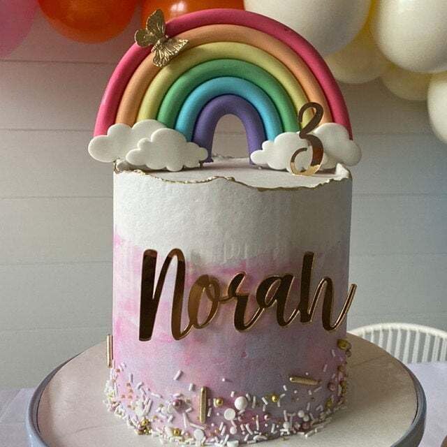 Custom Cake Name Plate | Custom Cake Topper Name for Birthday Party Shower Wedding | 40+ Color, Font, and Size Options | Wedding Place Card Birthday Decoration Made of Acrylic