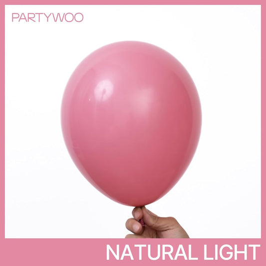 PartyWoo Mauve Boho Balloons 100 pcs Different Sizes of 18 12 10 5 Inch Dusty Pink Balloon Arch Kit Garland for Baby Shower Bridal Shower Princess Wedding Birthday Party Decorations Pink-F02