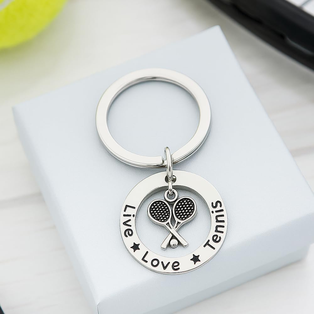 Infinity Collection Tennis Keychain, Live Love Tennis Jewelry- Girls Tennis Racket Keychain, Tennis Themed Gifts for Tennis Players, Tennis Coaches & Tennis Teams