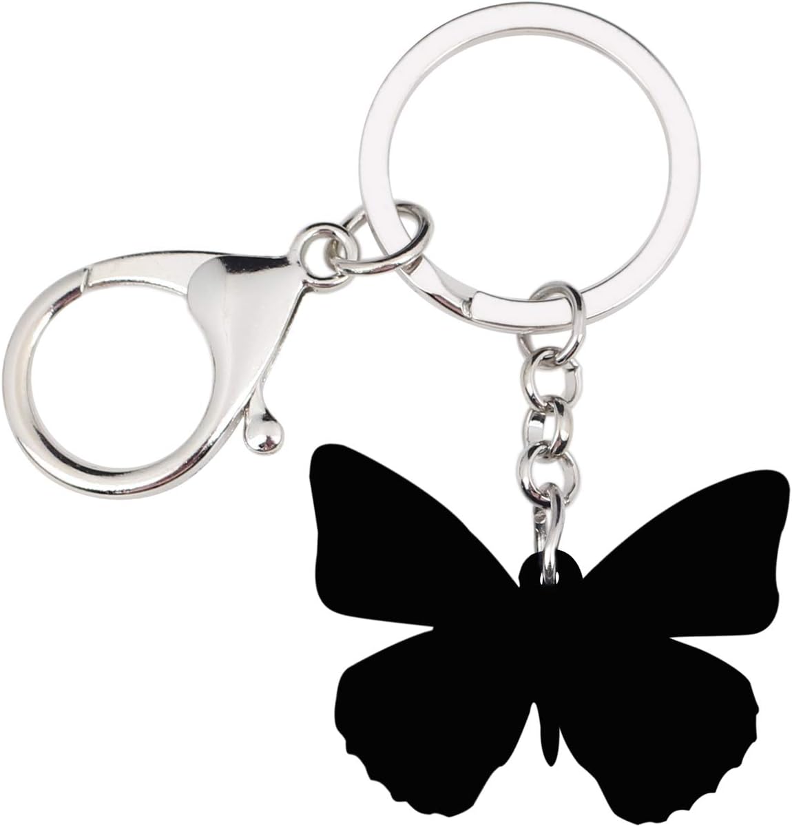 BONSNY Morpho Menelaus Butterfly Key Chains for Women Car Purse Bag Rings Pendant Charms