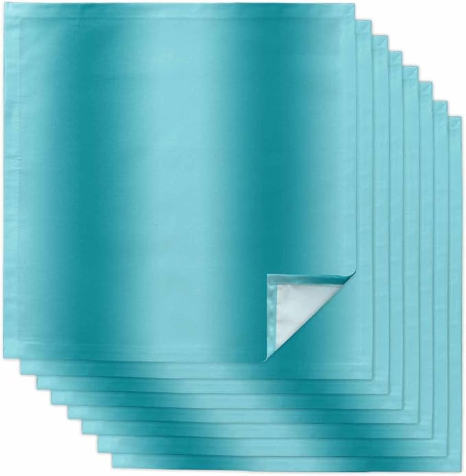 Teal Ombre Cloth Napkins Set of 8 Reusable Dinner Napkins, Modern Abstract Art Cocktail Napkin, Farmhouse Gradient Washable Table Napkins for Wedding/Holiday Party/Baby Shower 20"x20"