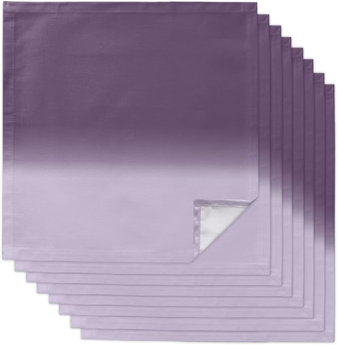 Cloth Napkins Set of 8 Purple Ombre Cocktail Napkins Gradient Gradual Color Washable Soft Dinner Table Napkins for Party Wedding Banquet Hotel Holiday Everyday Use 20x20 Inch