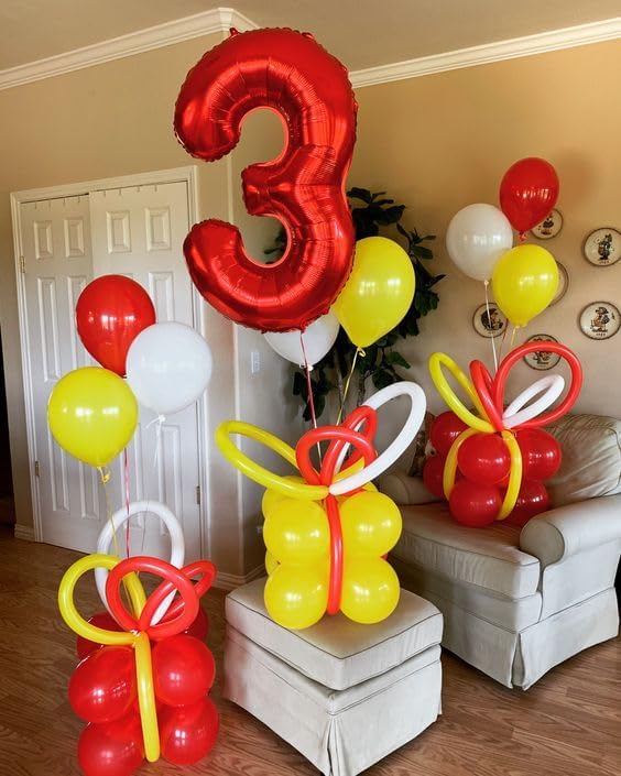Red Number 3 Balloon 40 Inch, 3rd Birthday Celebration Supplies for Girls Boys Women Men, 3 Balloon for Girls Boys Theme Party