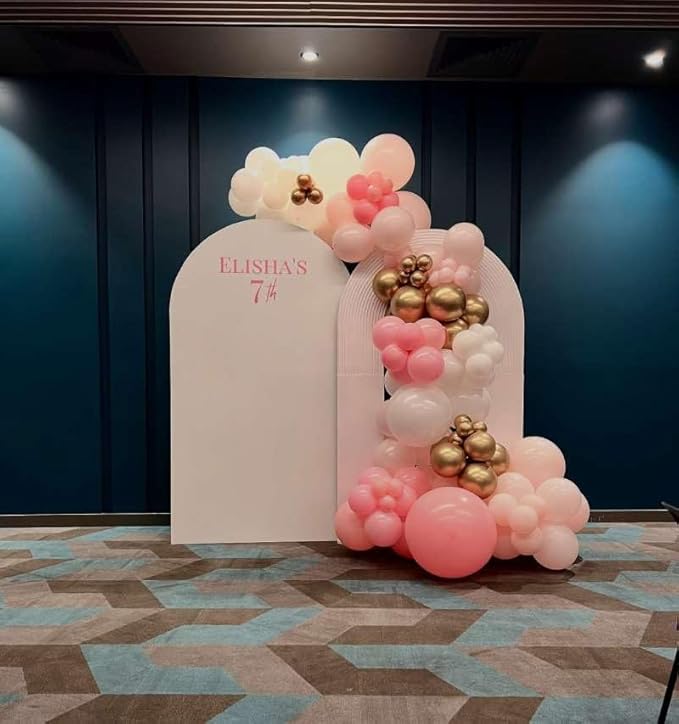 Pink Balloons Garland Arch Kit 153pcs with Star - 22 18 12 10 5in Different Size Shades of Pink and Gold Confetti Latex Balloons for Birthday Baby Shower Wedding Valentine's Party Decorations