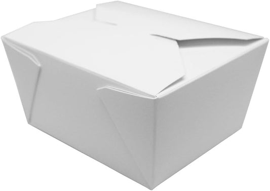 Karat FP-FTG30W 30 fl.oz. 4.3" x 3.5" x 2.4" Fold-to-Go Box #1,White (Pack of 450)