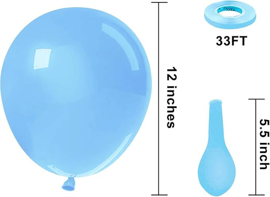 KBZVNAF Blue Balloons Latex Party Balloons - 50 Pack 12 inch Helium Matte Blue Balloons for Birthday Wedding Baby Shower Gender Reveal Party Decorations