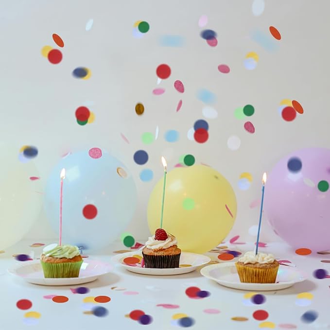 10000 Pieces 1 Inch Round Tissue Paper Confetti, 3.5 oz Multicolor Round Tissue Confetti, for Weddings, Anniversaries, Arts Craft DIY Scrapbooking (20 Colors)