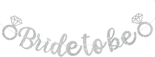 Glitter Silver Bride to Be Banner,Pre-Strung Bridal Shower Sign Garland,Bachelorette Party Decoration Wedding Shower Party Supplies(No DIY)