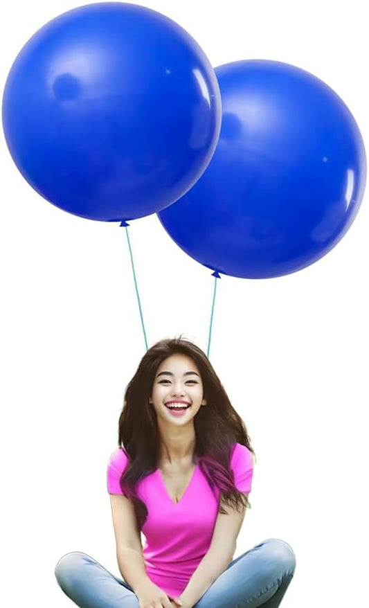 IN-JOOYAA 15Pcs 24 Inch Balloons Royal Blue Giant Round Balloons Large Balloon For Wedding Baby Shower Birthday Party Decorations