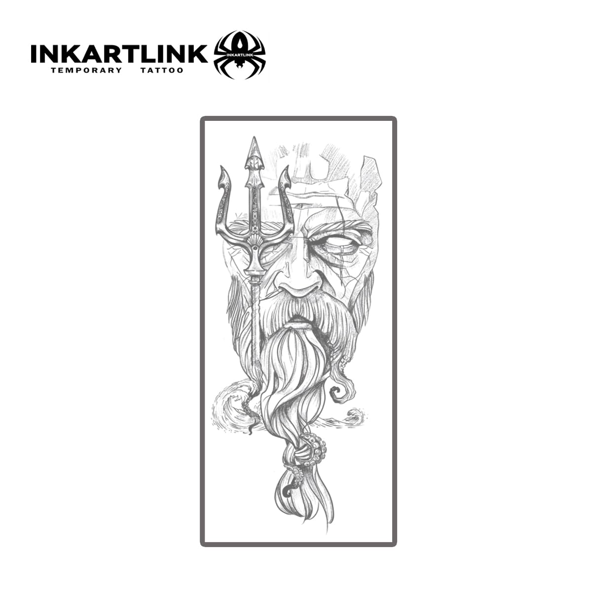 INKARTLINK Tattoo Tech, 2 Sheets Large Semi Permanent Tattoo, Temporary Tattoos, Last 1-2 Weeks, Waterproof, Realistic Look, No Adhesive, No Reflection （Mythology Design)