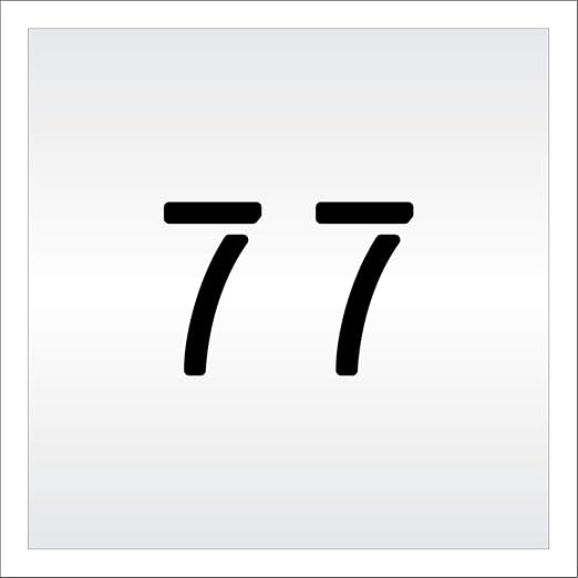 Pavement, Curb, and WheelStop Stencils - 4 inch Double Number Stencil - (77) - 4" x 5.5" x 1/16" (63 mil) - Light-Duty