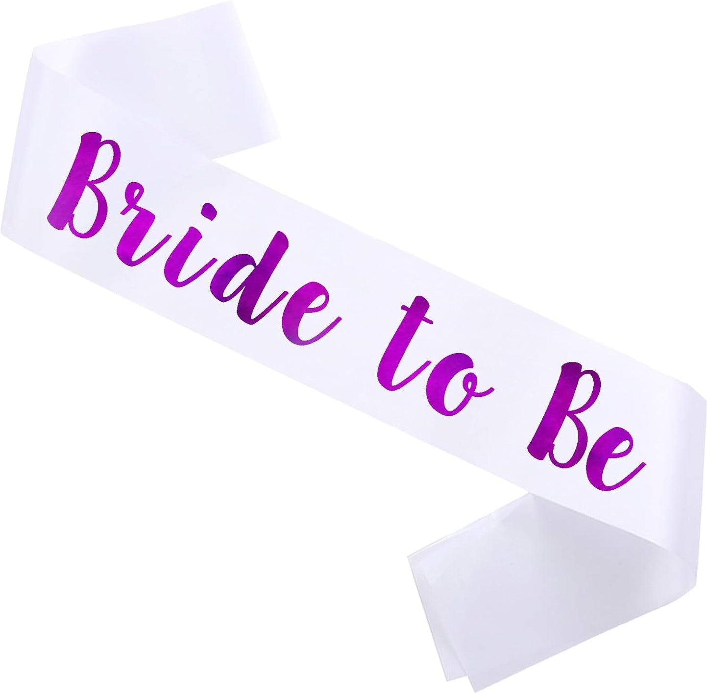 Bride to Be Sash, White Bachelorette Sashes Engagement Gifts for Bachelorette Party, Bridal Shower & Wedding Party, Purple Letter