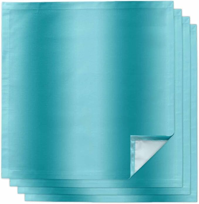 Teal Ombre Cloth Napkins Set of 4 Reusable Dinner Napkins, Modern Abstract Art Cocktail Napkin, Farmhouse Gradient Washable Table Napkins for Wedding/Holiday Party/Baby Shower 20"x20"