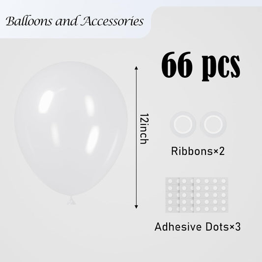 Clear Balloons, 66pack 12inch Transparent Latex Party Balloons for Birthday, Wedding, Graduation, Bridal Shower, Baby Shower, Gender Reveal, Anniversary, Engagement Party Decorations