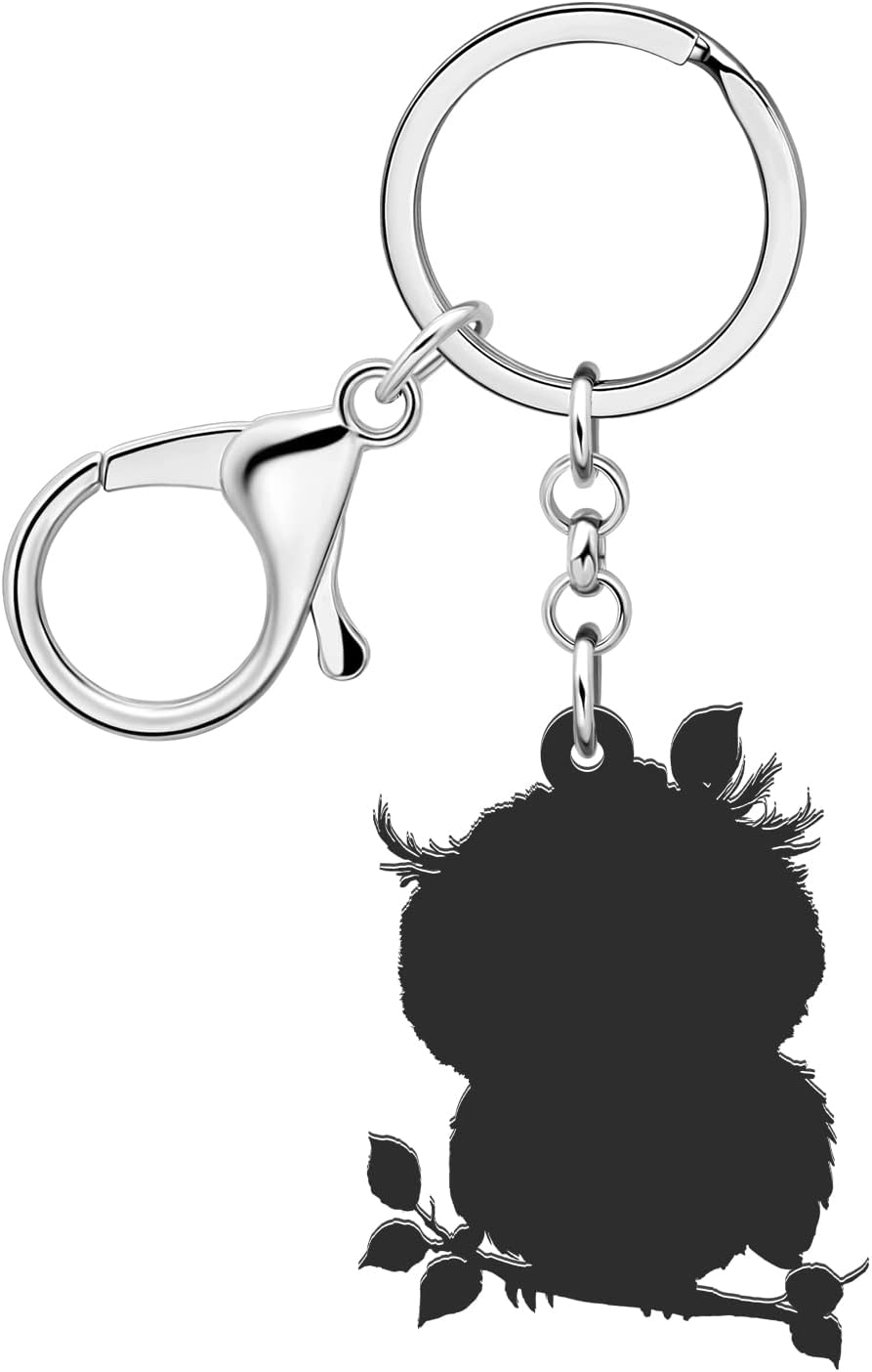 Anime Owl Keychain Acrylic Handbag Car Key Chain Rings Bird Owl Pirate Gifts for Women Girls Halloween Charms