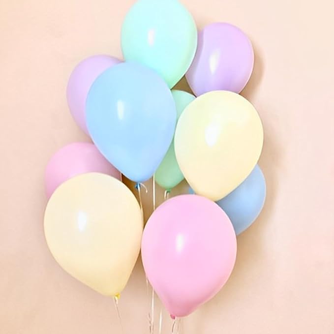 110pcs Pastel Balloons 12inch Macaron Latex Party Balloons for Graduation, Easter, Wedding, Birthday, Bridal Shower, Rainbow Party, Baby Shower, Anniversary Party Decorations
