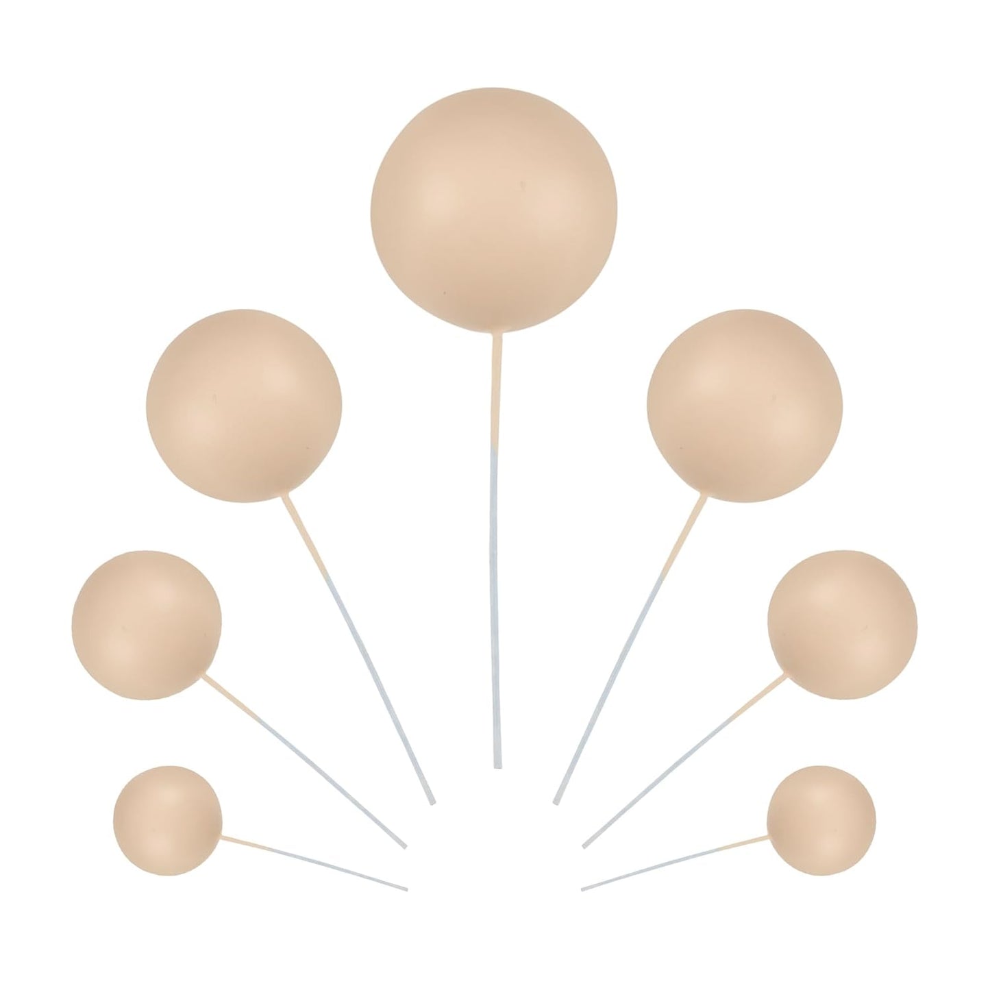 Gyufise 30Pcs Ball Cupcake Toppers Balls Cake Toppes Foam Balls Picks DIY Mini Balloon Cake Topper for Baby Shower Birthday Favor Wedding Anniversary Party Cake Decorations Supplies Khaki