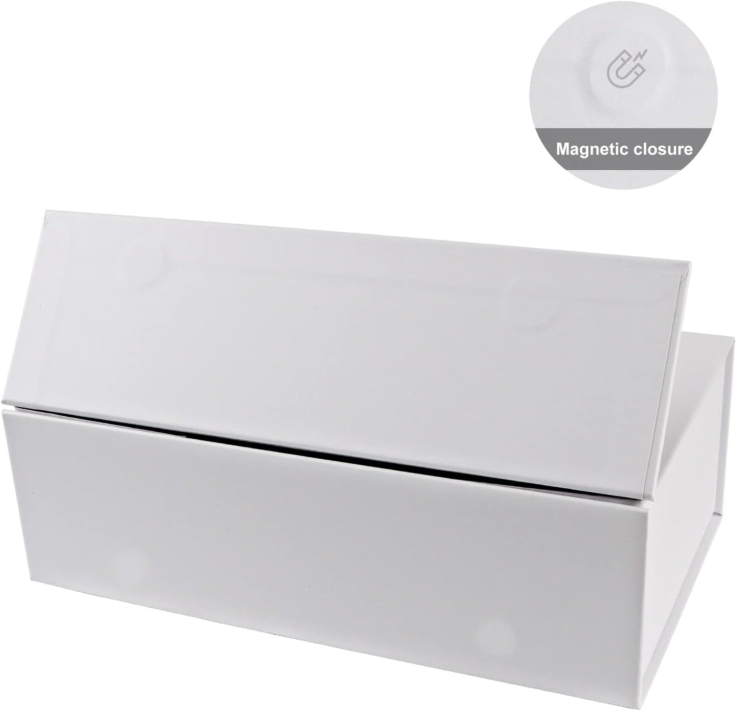 White Gift Box 10" x 6" x 3" with Magnetic Closure Lid Gift Boxe for Presents,Bridesmaid Gifts Boxes,Cute Box,Birthday Box,Luxury for Gift Packaging, Magnetic Gift Boxe for Wrapping Gifts (White)
