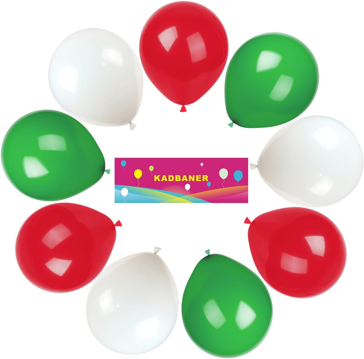 White Red Green Balloons,100 Pack 12 Inch Latex Balloons,for Wedding Birthday Party Baby Shower Christmas Party Decorations