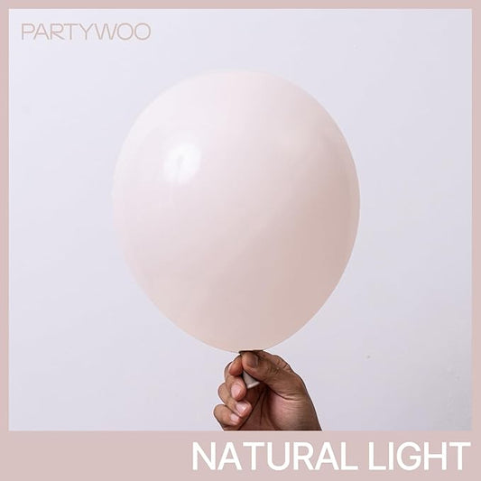 PartyWoo Beige Balloons 140pcs Different Sizes of 18 12 10 5 Inch Boho Cream Ivory Neutral Balloon Arch Kit Garland for Wedding Bridal Graduation Baby Shower Birthday Party Decorations White-F60