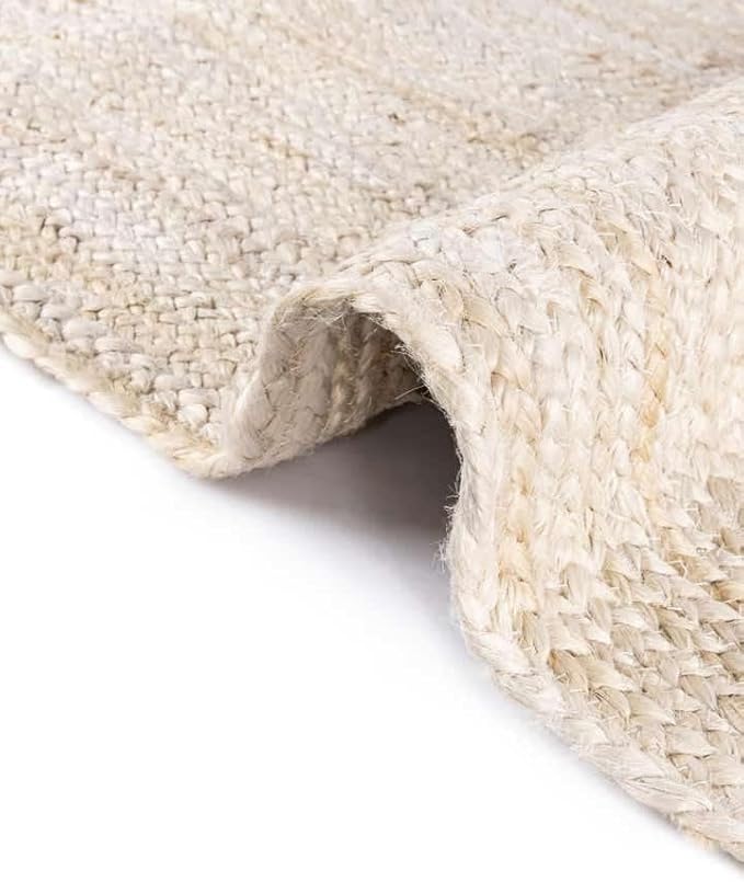 Handwoven Natural Jute Table Runner – Rustic Farmhouse Style, Natural Burlap Look – Eco-Friendly Table Decor for Dining Table, Weddings & Events,Size-14 x 54 Inches-White