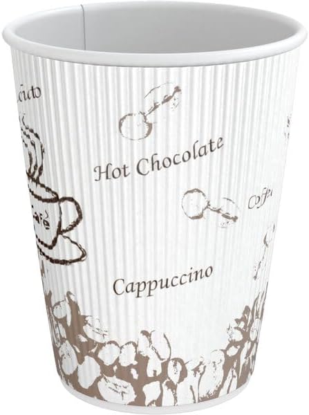 10 oz. Double Wall Bean Print Paper Hot Cup - 500/Case