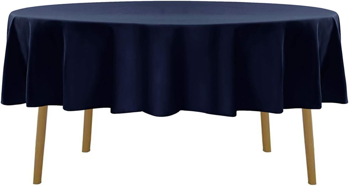 70 inch Round Tablecloth Washable Polyester Table Cloth Decorative Table Cover for Wedding Party Dining Banquet（70 inch,Navy）
