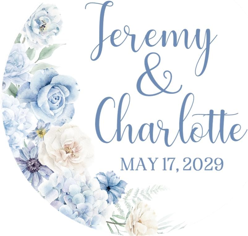 Blue Hydrangea Wedding Invitations, Garden Floral, Personalized, Set of 12 Invitations with Envelopes