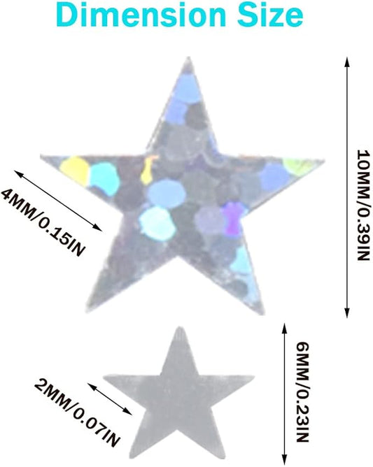 Ruidee 60g Star Confetti Metallic Foil Stars Table Confetti Metallic Foil Stars Sequin for Halloween Birthday Wedding Festival Party DIY(Silver/Glitter Silver)