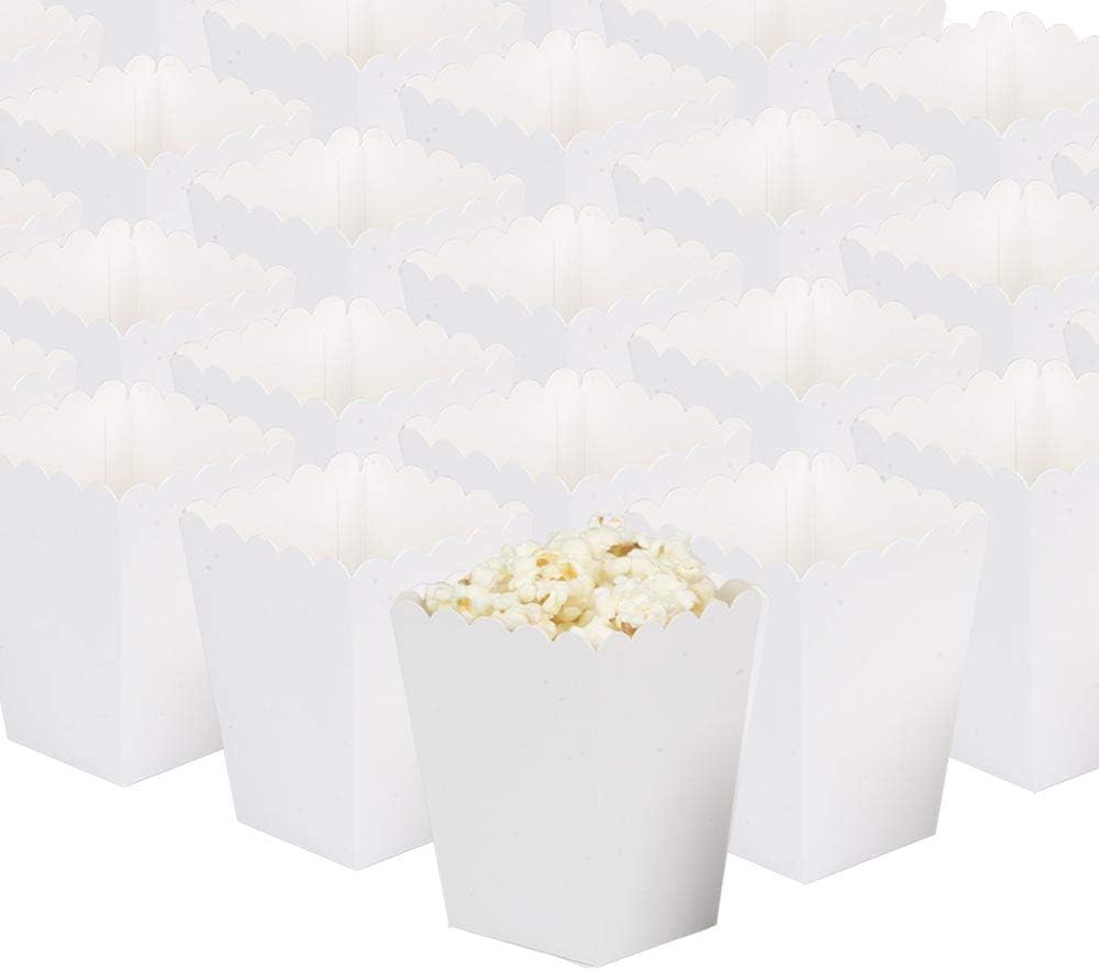 GAKA White 36 Pcs Popcorn Boxes Mini Paper Popcorn Box Cardboard Popcorn Container,for Party Supplies