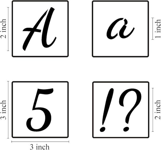 2 Inch Alphabet Letter Stencils for Painting - 70 Pack Letters and Numbers Stencil Templates with Signs for Painting on Wood, Reusable Number and Letter Stencils for Chalkboard Wood Signs & Wall Art