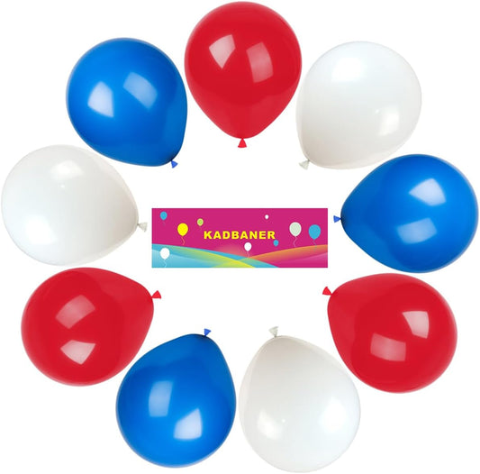 White Red Blue Balloons,100 Pack 12 Inch Latex Balloons,for Wedding Birthday Party Baby Shower Christmas Party Decorations