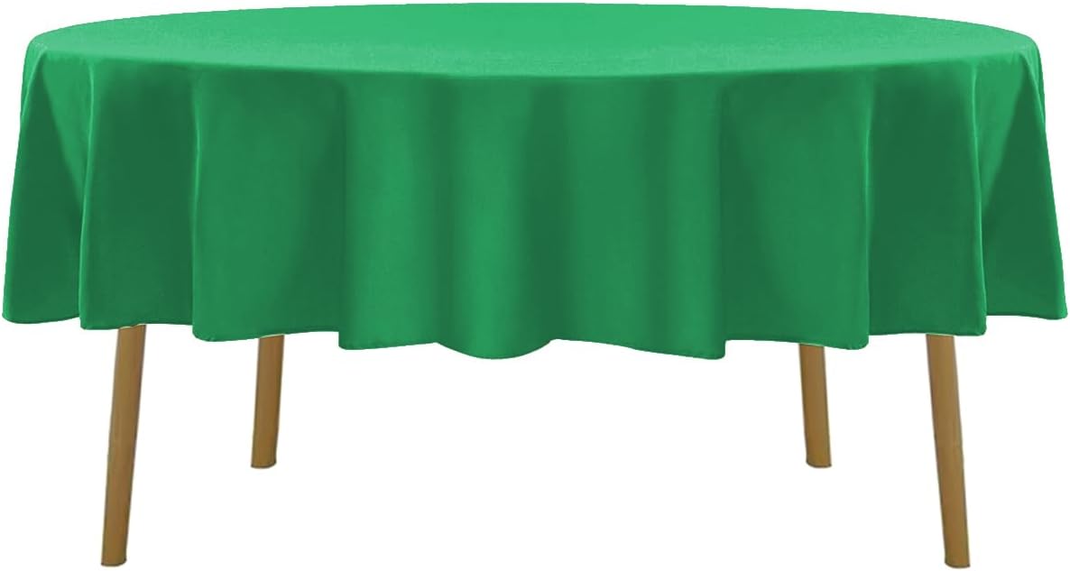 70 inch Round Tablecloth Washable Polyester Table Cloth Decorative Table Cover for Wedding Party Dining Banquet（70 inch,Emerald）