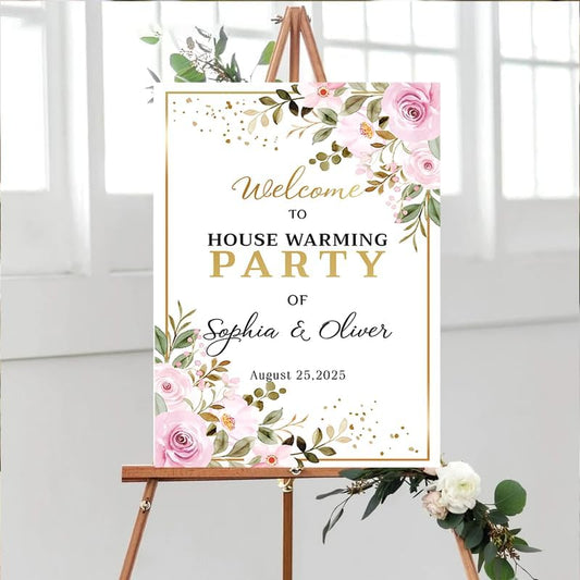 Personalized Housewarming Party Welcome Sign, New Home New Beginning New Memories, Welcome To Housewarming Party, Housewarming Décor, New House Party Sign, Housewarming Party Sign#9