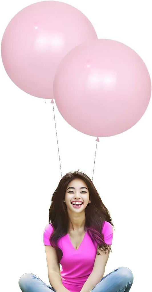 IN-JOOYAA 15Pcs 24 Inch Balloons Macaron Pink Giant Round Balloons Large Balloon For Wedding Baby Shower Birthday Party Decorations