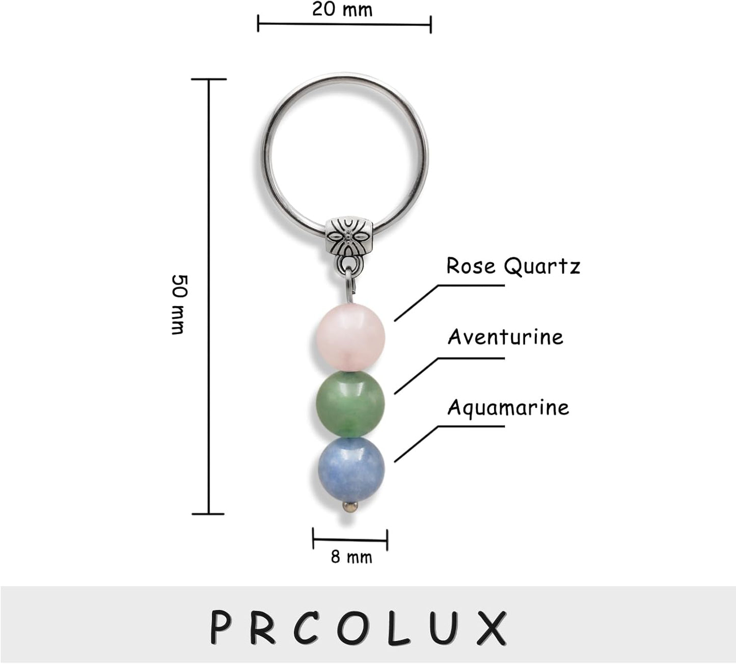 PRCOLUX Natural Healing Crystal Keychain Gifts for Women, Best Friend, Mom, Aunt, Wife Birthday Christmas Graduation Gifts
