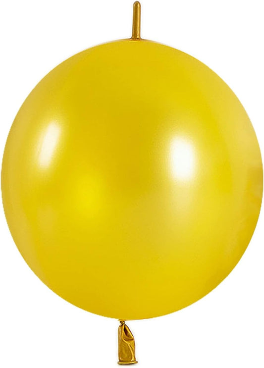 IN JOOYAA Link Balloons 12 Inch 120 Pcs Quick Link Balloons for Wedding Party Festival Birthday Decorations (Gold)