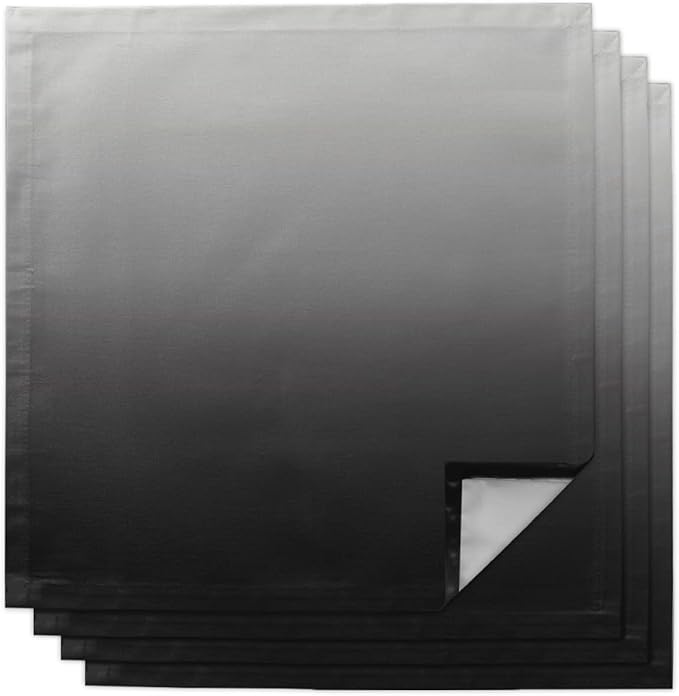 Cloth Napkins Black and Grey Ombre Set of 4 Dinner Napkins Paper Soft Durable Washable Table Napkin Gradient Color Reusable Napkins for Family Dinners Weddings and Everyday Use 20x20 Inch