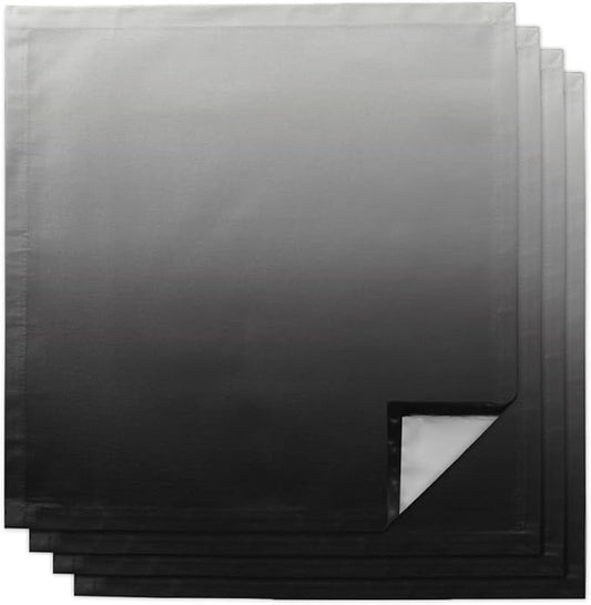 Cloth Napkins Black and Grey Ombre Set of 4 Dinner Napkins Paper Soft Durable Washable Table Napkin Gradient Color Reusable Napkins for Family Dinners Weddings and Everyday Use 20x20 Inch