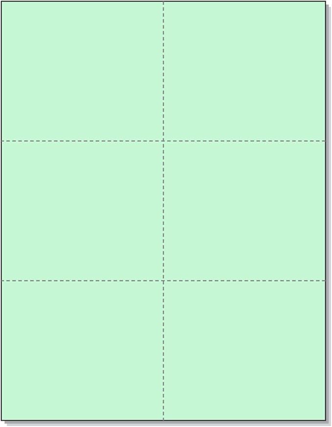 NextDayLabels Laser Printer Blank Cards - Green, 300 Pack (6 Up per Page for Invitations, Tags, Business Cards)