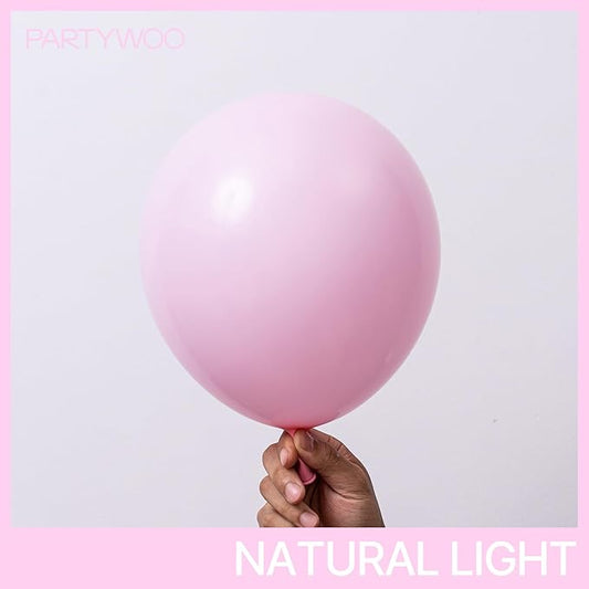 PartyWoo Light Pink Balloons 85 pcs Different Sizes of 18 12 10 5 Inch Pastel Baby Pale Pink Balloon Arch Kit Garland for Baby Shower Valentine's Day Princess Birthday Party Decorations Pink-Q05