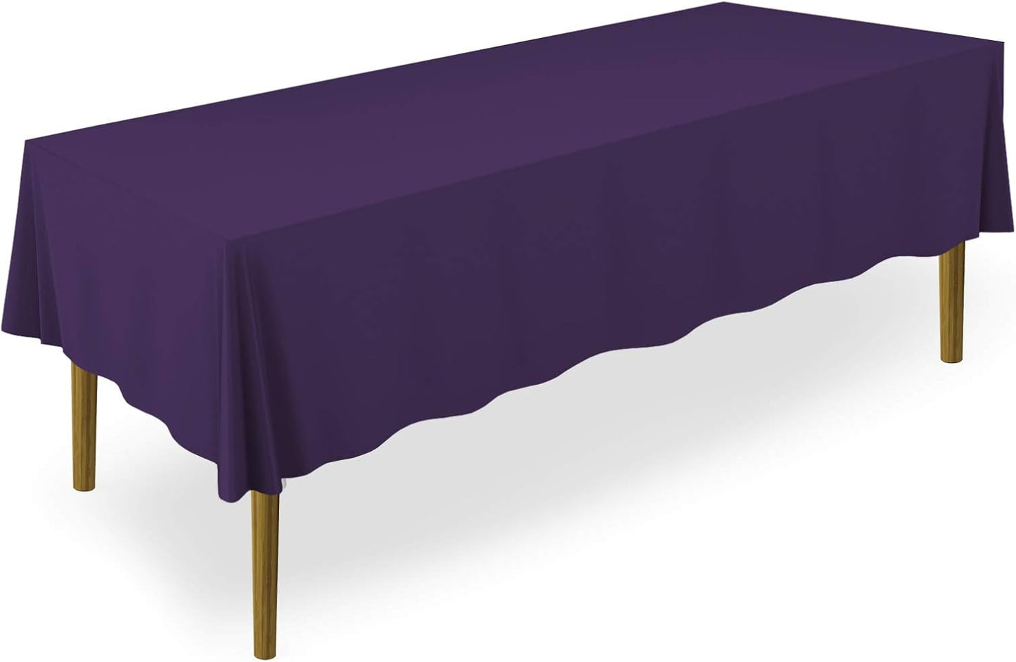 Lann's Linens - 60" x 126" Premium Tablecloth for Wedding/Banquet/Restaurant - Rectangular Polyester Fabric Table Cloth - Purple