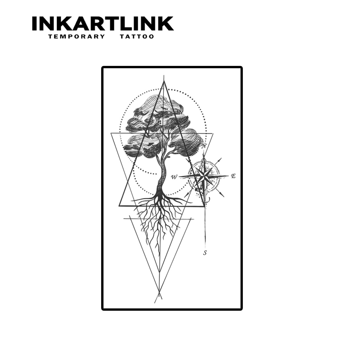 INKARTLINK 2 Sheets large Semi Permanent Tattoos,Temporary Tattoos, Adult Art Designs, Party Favors, Waterproof, Realistic, No Adhesive, No Reflective, Lasts 1-2 Weeks,Large (Tree of Life)